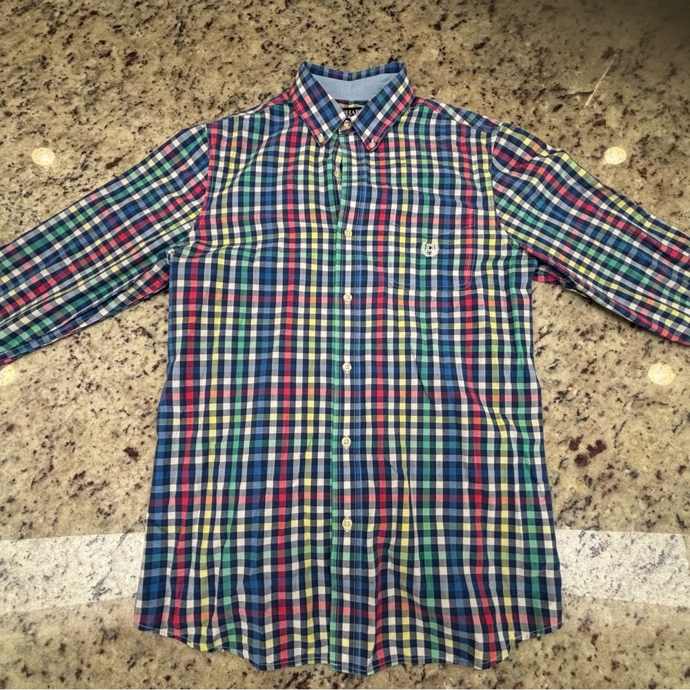 Chaps Multi-Color Long Sleeve Button Down 15.5 Neck Men’s L
